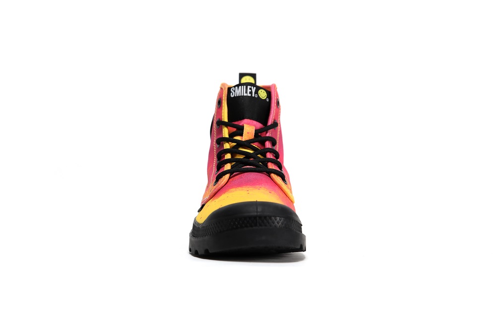 Botas Palladium PAMPA X SMILEY 50 Hombre Amarillo Rosas Naranjas | Costa Rica-78614